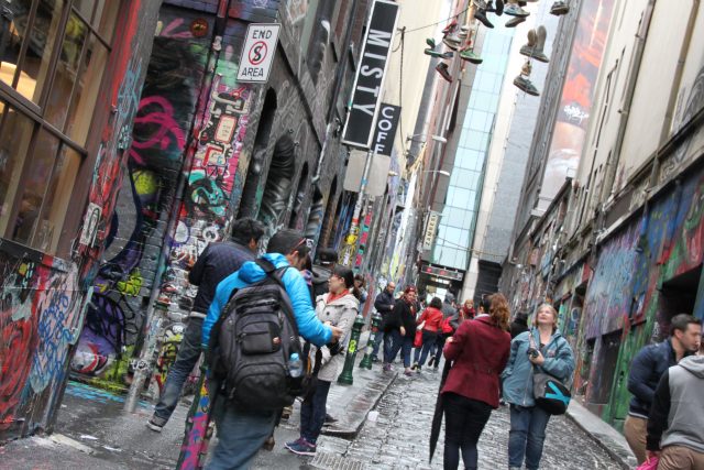 One of the many fascinating laneways in Melbourne