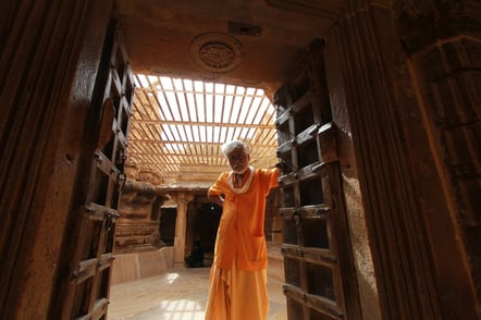 EOR_Raj_Man in temple EOR Rajasthan - Man in temple