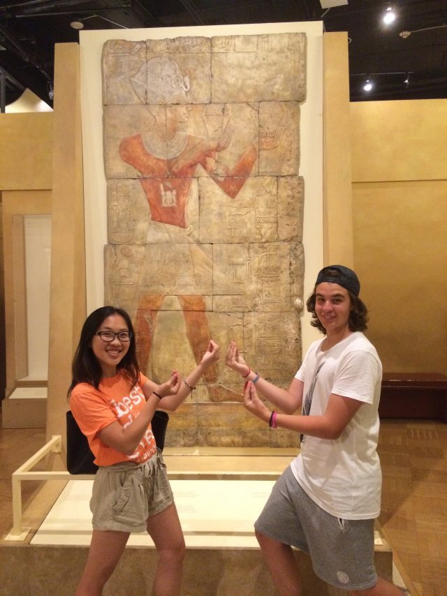 The Juniors with some Egyptian art at the Royal Ontario Museum