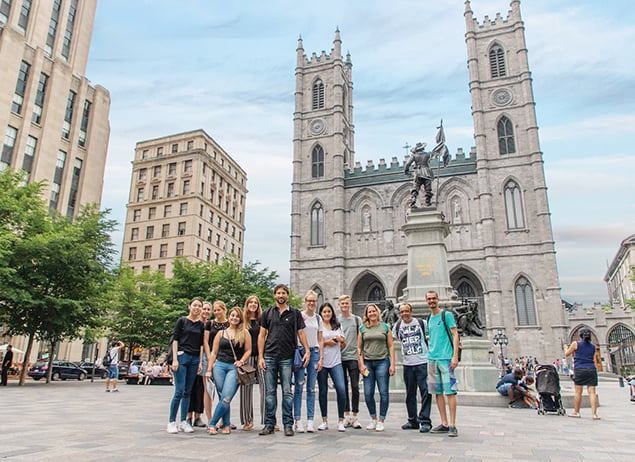 International Students at ILSC Montreal visit the Notre-Dame Basilica when they're not studying English or French