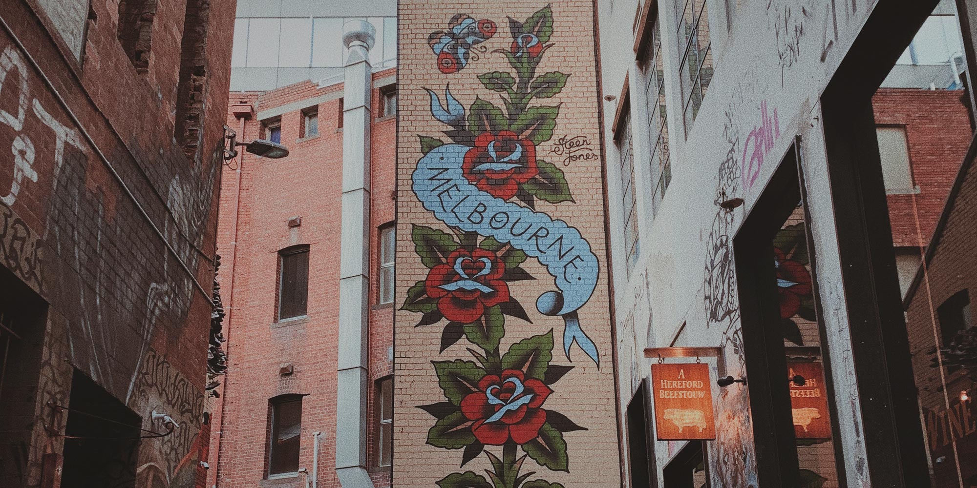 Iconic Street Art in Melbourne, Australia, a perfect study to learn English