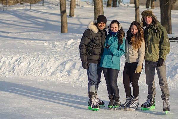 Skating in Montréal in winter