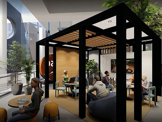 Pergola lounge & flex space