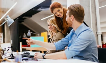 Student workers with boss, take a co-op program at a career college in Canada